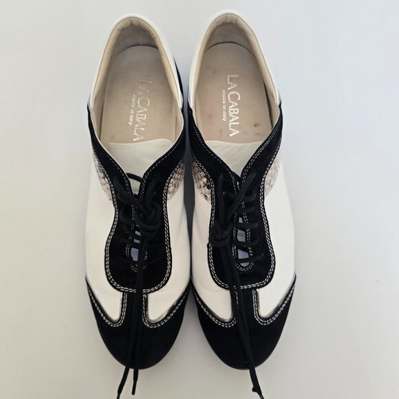 La Cabala Exquisite Elegant Timeless Modern Lace up Sneakers Sz 41 Made in Italy - Picture 2 of 12